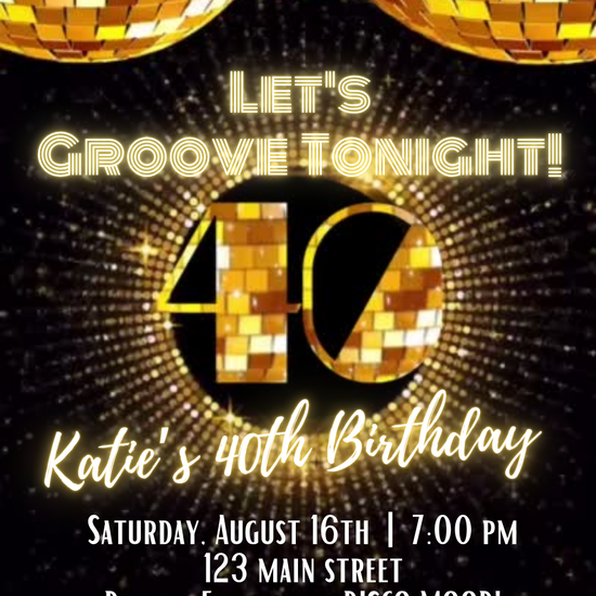 Golden Groove Disco Video Invitation