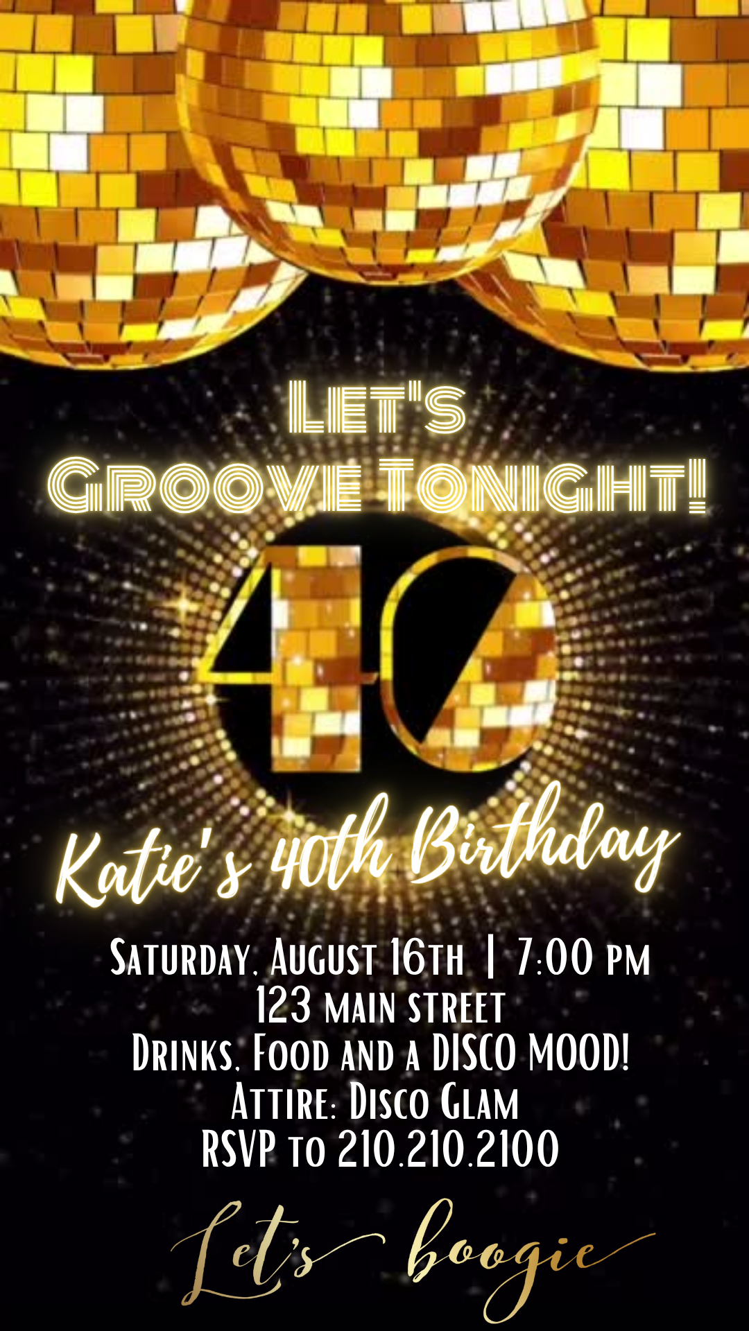 Golden Groove Disco Video Invitation