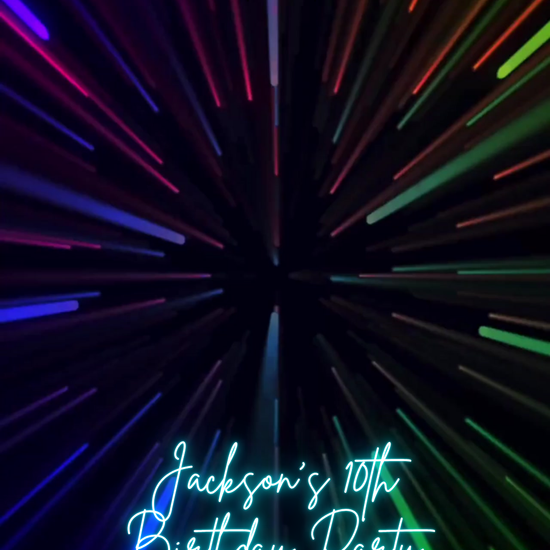 Trampoline Glow Theme Video Invitation