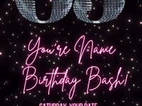 65th Birthday Disco Video Invitation | Digital Retro Party Invite | Editable Canva Template