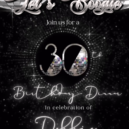 Silver Disco Glam Video Invitation