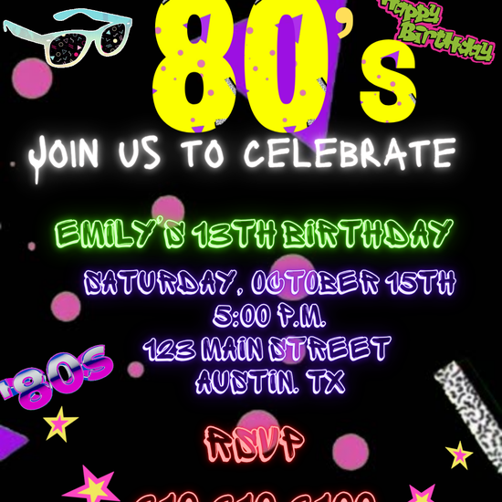 80s Throwback Theme Video Invitation