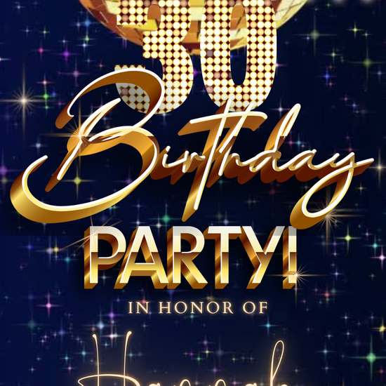 Gold Disco Ball Video Invitation