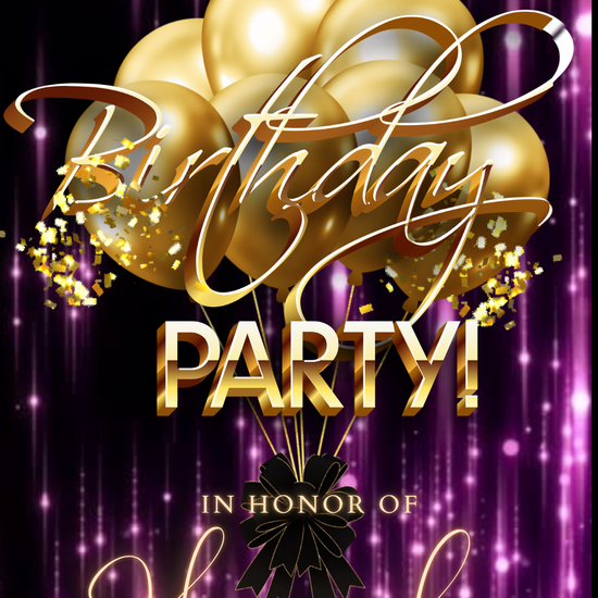 Glam Purple and Gold Video Invitation