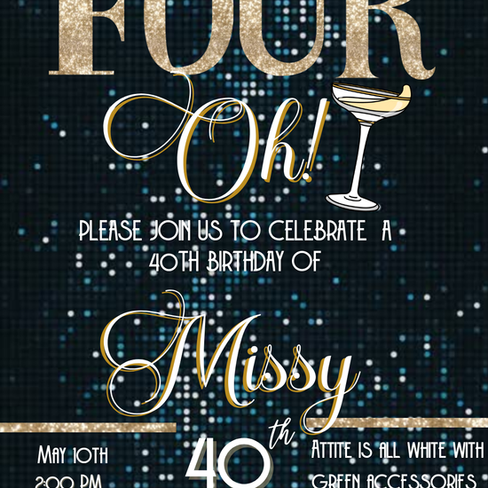 Blue and Gold Glam Video Invitation