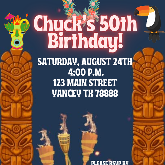 Tropical Luau Theme Video Invitation
