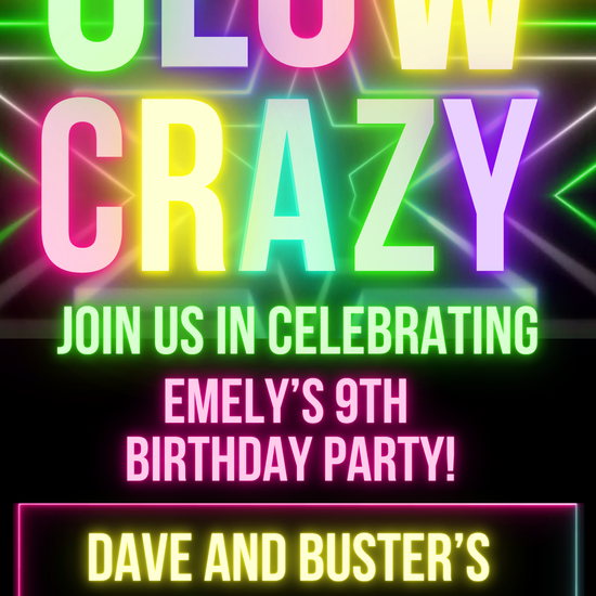 Neon Glow Party Video Invitation