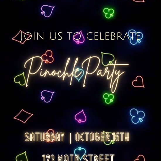 Neon Casino Night Video Invitation