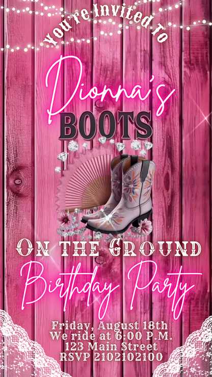 Country Western Glam Video Invitation