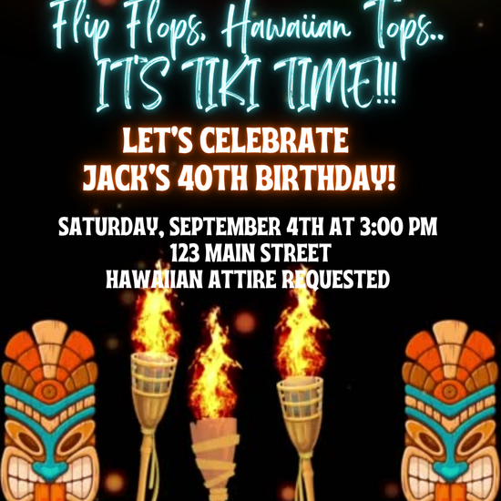 Tropical Aloha Party Video Invitation