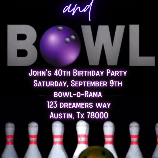 Retro Bowling Alley Video Invitation