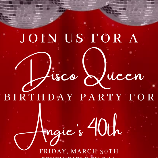 Sparkling Red Disco Ball Video Invitation