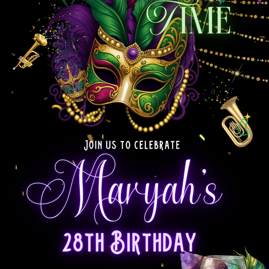 Mardi Gras Mask Video Invitation