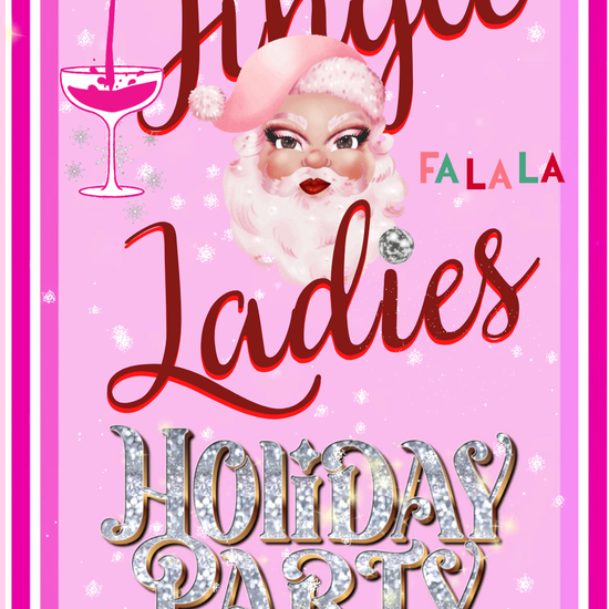 All the Jingle Ladies party video invitation with glitter design