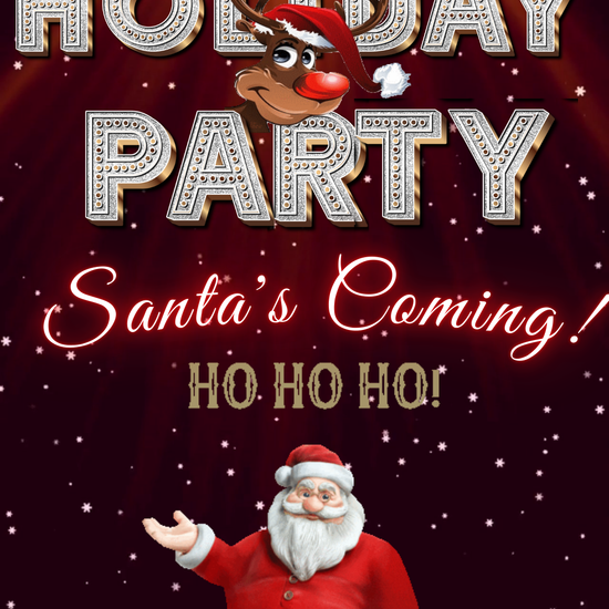 Santa Deluxe Party Video Invitation | Digital Festive Theme Invite | Editable Online Party Invitation