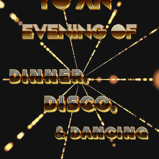 Disco Gold Deluxe party video invitation with sparkling gold disco balls