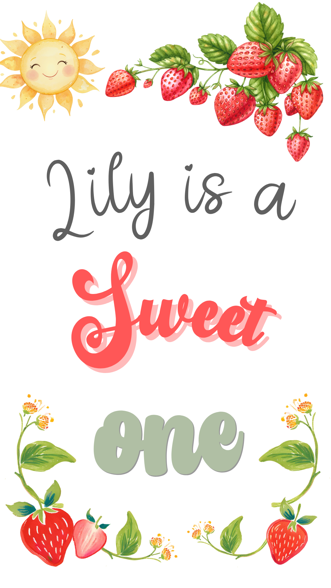 Smartphone playing strawberry-themed video invitation with animated berries