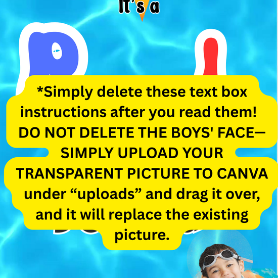 Smartphone displaying pool boy party video invitation with bright swim graphics