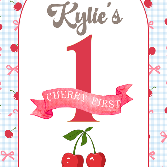 Shop Cherry party video invitation with cute cherry graphics