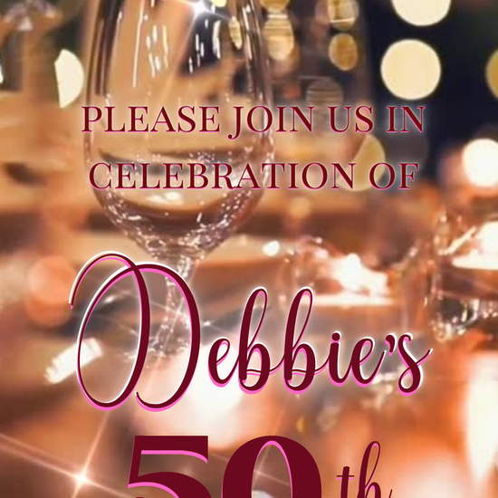 Birthday Party video invitation with festive colorful graphics