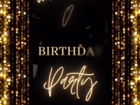 Gold Birthday Dinner Video Invitation | Digital Luxe Birthday Mobile Invite | Editable Animated Gold Glitter