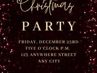 Red Glitter Christmas Party Video Invitation – Editable Red and Gold Elegant Holiday Evite