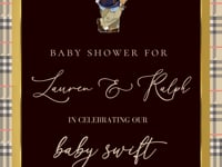 Polo Bear Baby Shower Video Invitation | Digital Ralph Lauren Plaid Invite | Editable Canva Template