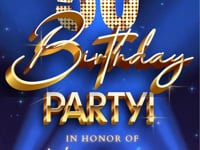 50th Birthday Party Video Invitation | Digital Hollywood Animated Invite | Editable Canva Evite Template