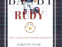 Football Polo Bear Baby Shower Invitation Website | Animated Baby Shower Invite with Rsvp tracking