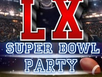Super Bowl LX Party Video Invitation | Digital Football Canva Template
