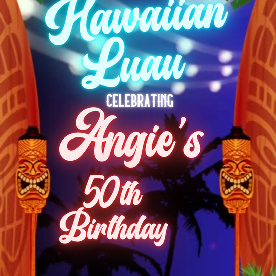 Tropical Hawaiian Luau Video Invitation