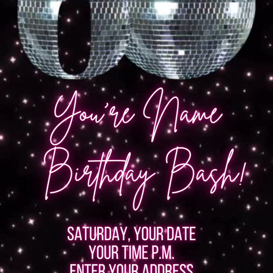 Silver Disco Theme Video Invitation