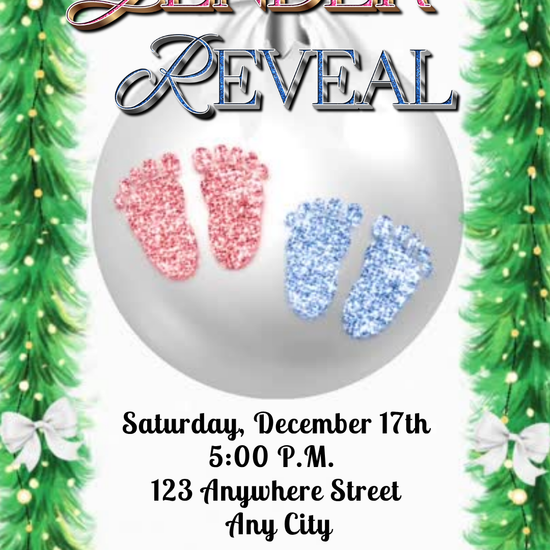 Twin Gender Reveal Video Invitation | Digital Holiday Twin Invite | Editable Online Template