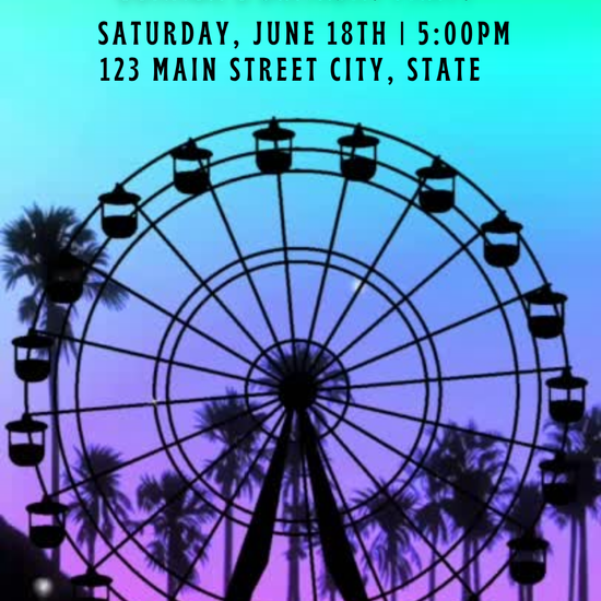 Collinfest Ferris Wheel Video Invitation | Digital Festival Invite | Editable Online Template