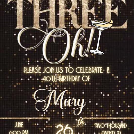 Elegant 30th Birthday Video Invite – Black & Gold Celebration