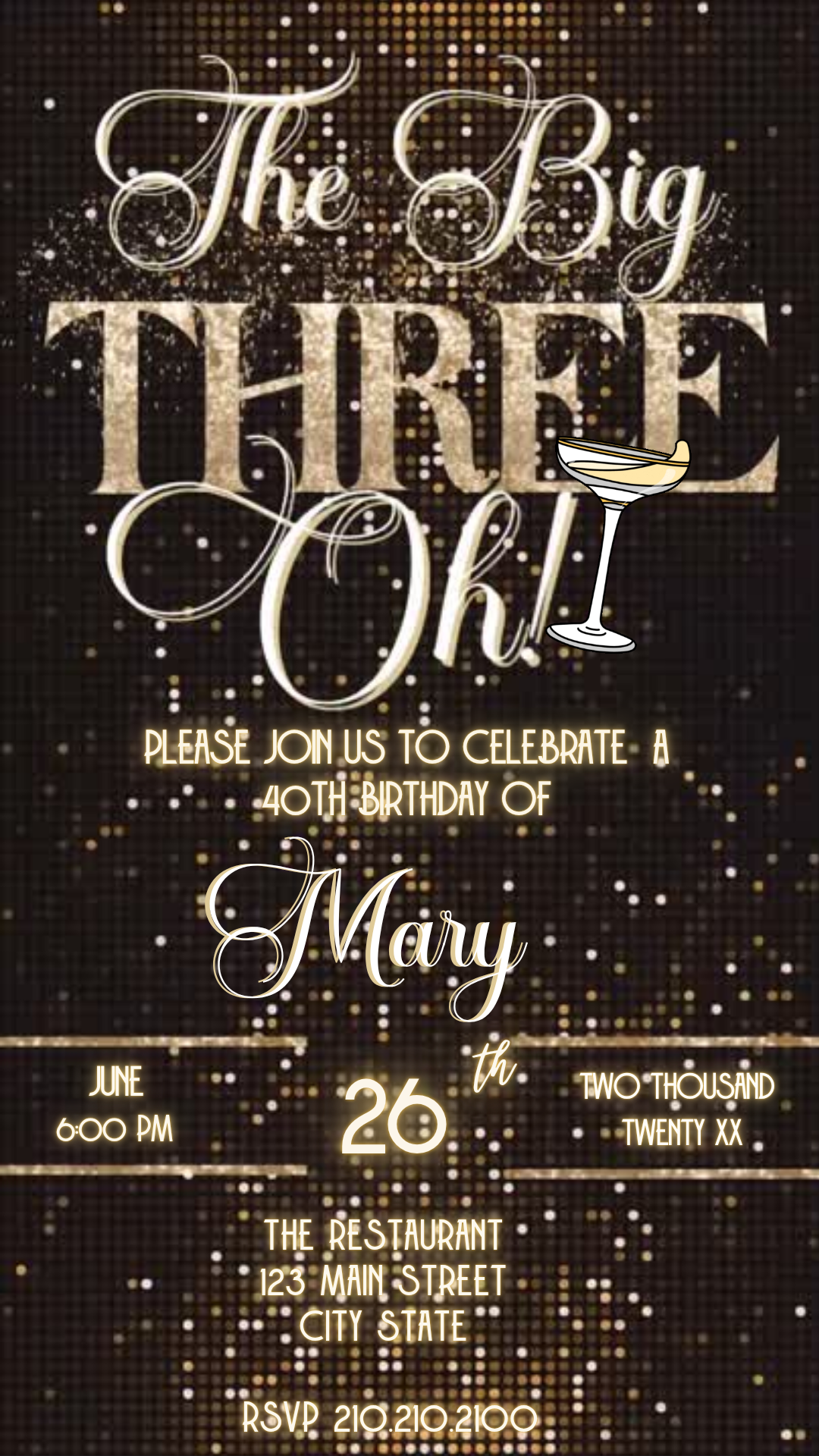 Elegant 30th Birthday Video Invite – Black & Gold Celebration