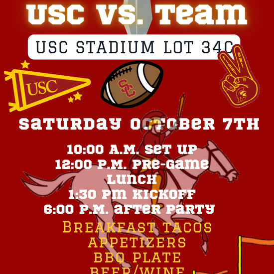 USC Trojans Stadium Tailgate Video Invitation | Digital Football Game Day Invite | Editable Online Template