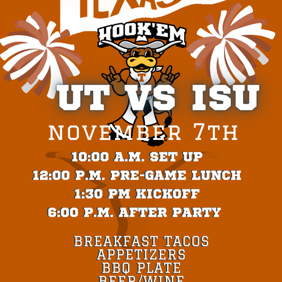 Texas Longhorns Hook'em Tailgate Video Invitation | Digital UT Football Game Day Invite | Editable Online Template