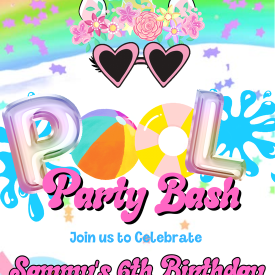 Magical Unicorn Pool Party Bash Video Invitation