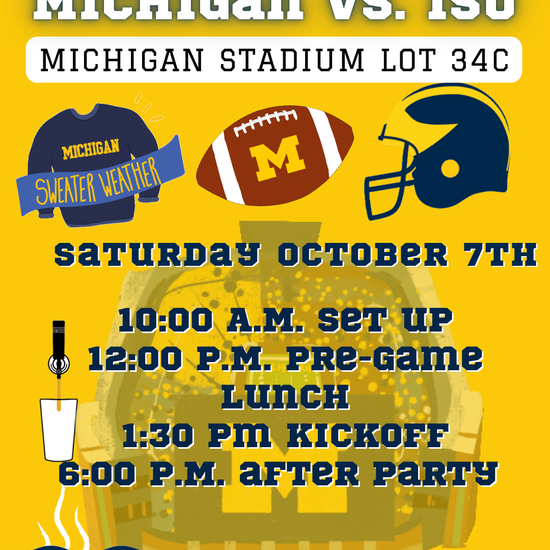 Michigan Wolverines Stadium Tailgate Video Invitation | Digital College Football Game Day Invite | Editable Online Template