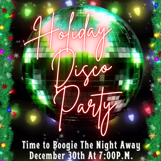 Festive Lights Disco Ball Video Invitation | Digital Green Red Holiday Dance Invite | Editable Online Template
