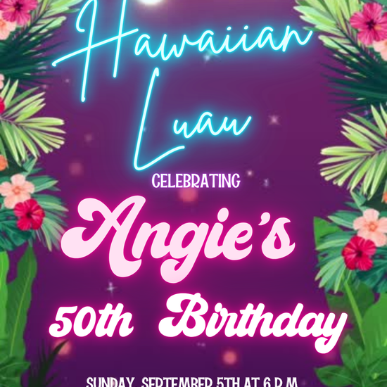 Neon Tropical Luau Party Video Invitation