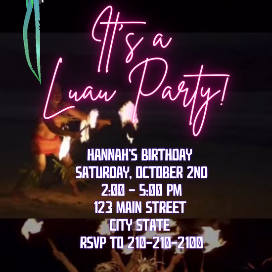 Fire Dance Luau Party Video Invitation