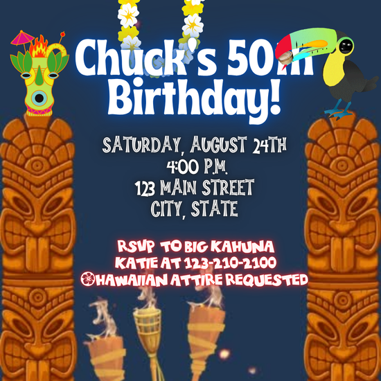 Big Kahuna Luau Video Invitation