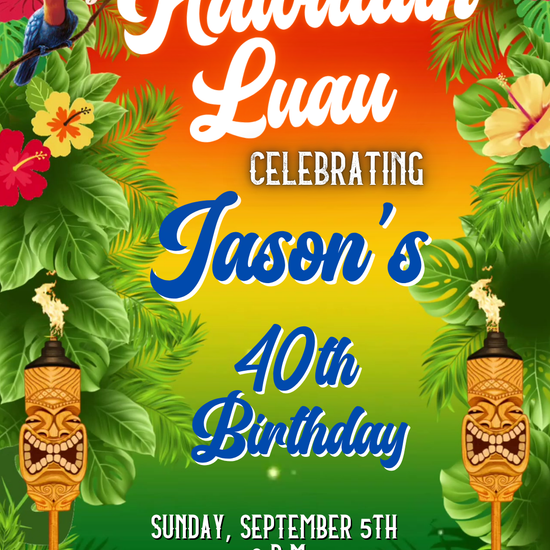 Sunset Hawaiian Luau Video Invitation