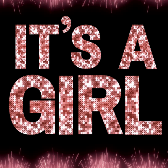 Pink Sequin It's A Girl Gender Reveal Video Invitation | Digital Sparkle Fireworks Invite | Editable Online Template