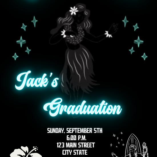 Glow in the Dark Hawaiian Luau Video Invitation