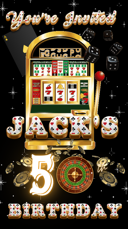 Casino Night Birthday Video Invitation