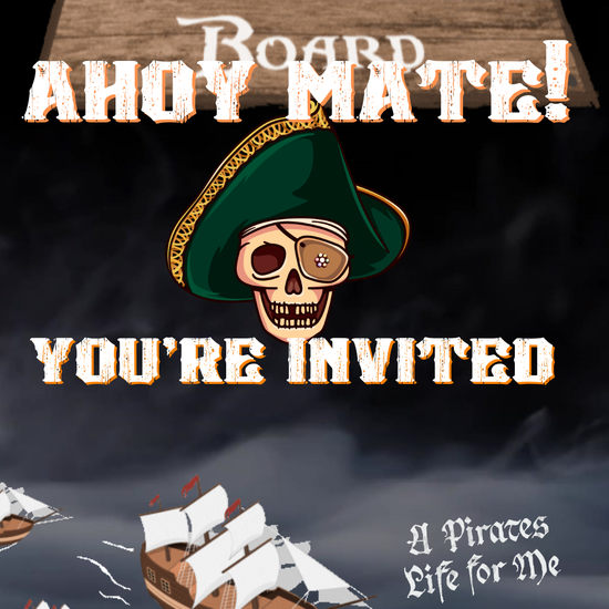 Ahoy Matey Pirate Birthday Video Invitation