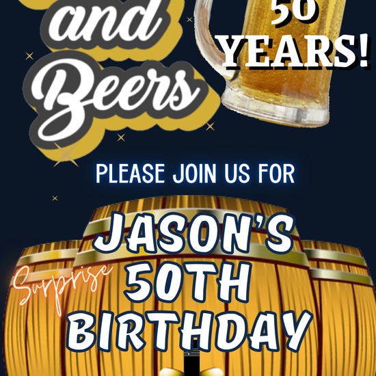 Cheers and Beers 50th Birthday Video Invitation – Beer Themed Surprise Party Evite